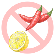唐辛子、レモンなど